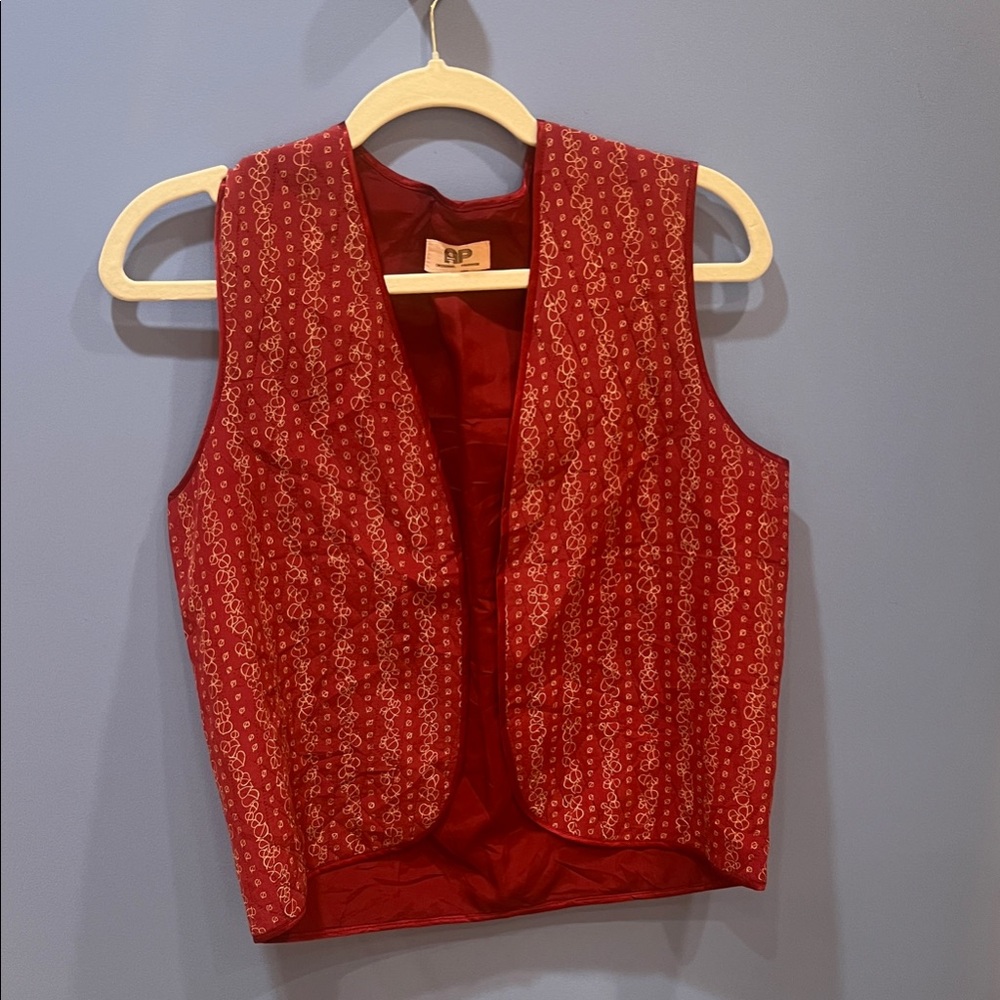 Red Patterned Women's Vest